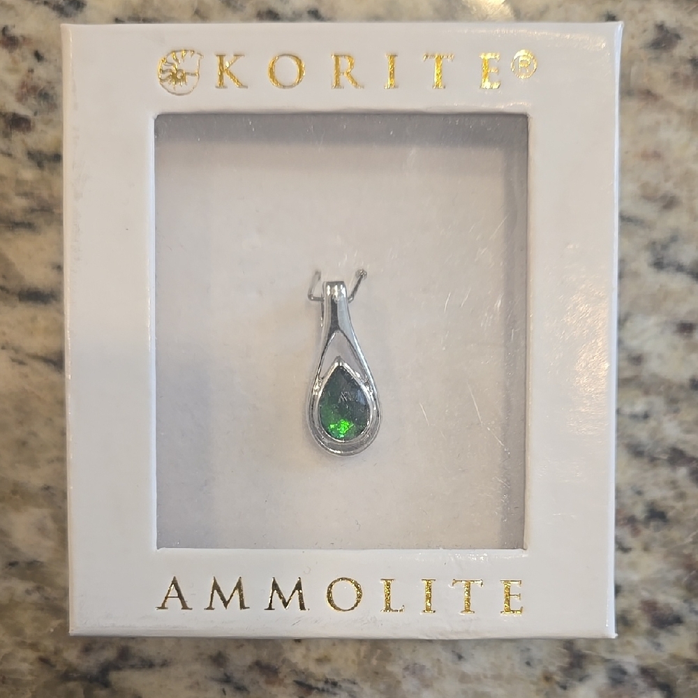 Korite Ammolite Teardrop Pendant